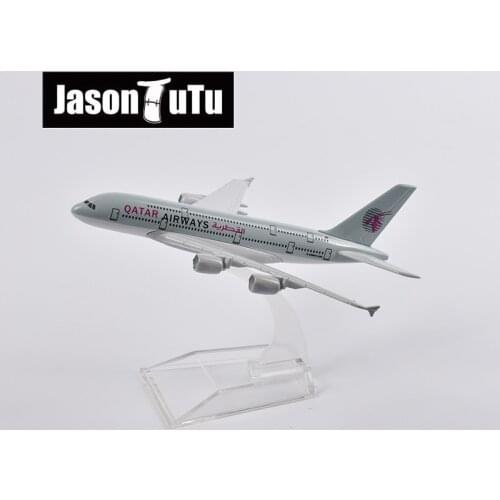 JASON TUTU 16cm Qatar Airways Airbus A380 Airplane Model Plane Model Aircraft Diecast Metal 1/400 Scale Planes Factory Wholesale