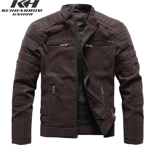 Mens Leather Jackets Mens Fashion Autumn Winter Locomotive Leather Jacket Coat Men Casual Warm Biker PU Leather Coat Male 4XL