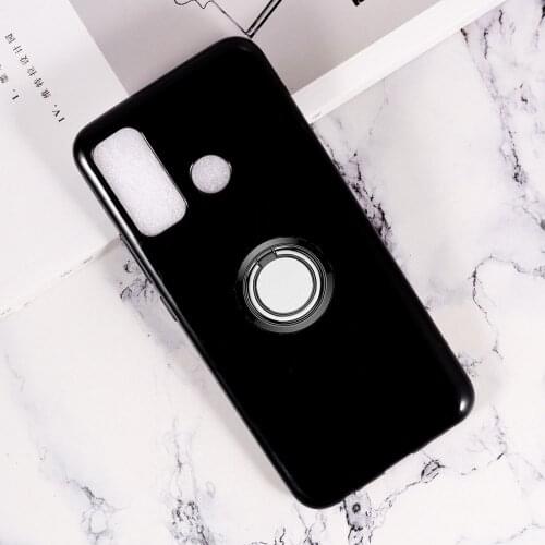 For Tecno Camon 15 Air 6.2" Camon15 15Air Back Ring Holder Bracket Phone Case Smartphone TPU Soft Silicone Cover