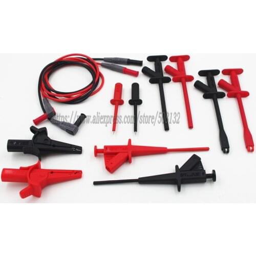 Test kit Silicone Safety Connecting Test Lead 16A 4mm Banana Alligator Clip test hook probe sharp Spring Wire Grabbers Pincer