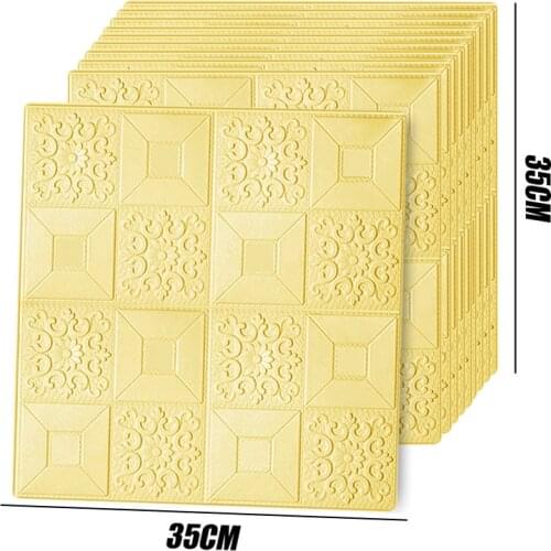 3D Wall Stickers Ceiling Wall Panel Roof Decor Waterproof Self-adhesive Foam Wallpaper Living Room Kitchen TV Backdrop