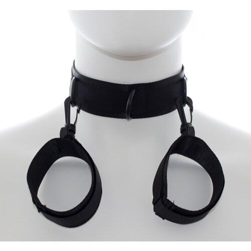 Nylon Collar For Handcuffs Bondage Adult Games Collar And Handcuffs Couples Erotic Toy BDSM Sexual Stimulation Flirting