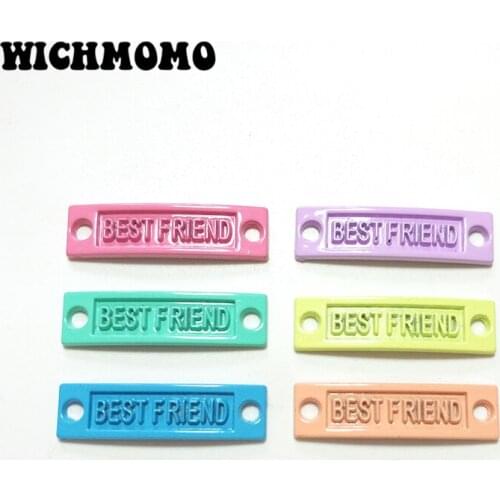 New 6pieces 10*35MM Retro Zinc Alloy Plating Multicolor Best Friend Connectors For Brand DIY Bracelets Necklaces Jewelry