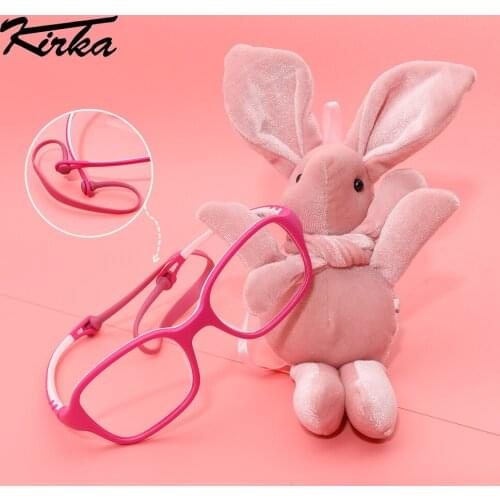Kirka Flexible Myopia Optical Children Glasses Frame Solid TR90 Rubber Diopter Transparent Kids Glasses Soft Eyewear Eyeglasses