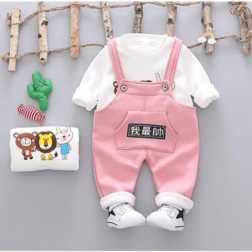 0-4 years High quality boys girl clothes 2018 winter thicken woolen children clothing kids clothes baby boys girl clothing set