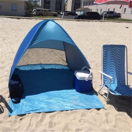 Automatic Instant Pop Up Tent Potable Beach Tent With Pegs Lightweight Outdoor UV Protection Camping Fishing Tent Sun Shelter