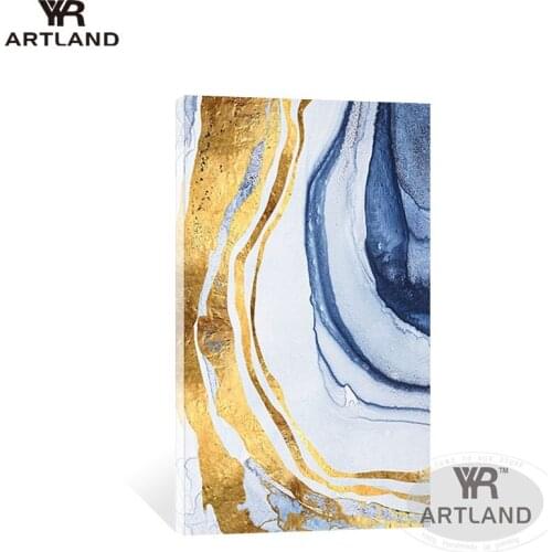 POP Hot sale Gold-plated fluid painting Handmade canvas oil painting wall painting for living room backdrop home decor no frame