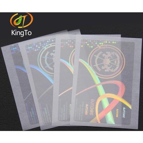 Anti-fake/anti-counterfeit transparent laser hologram overlay sticker for certificates