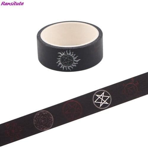 Ransitute R1435 Black Supernatural TV Washi Tapes Diy Painting Paper Tape Decorative Adhesive Tapes Scrapbooking Stickers