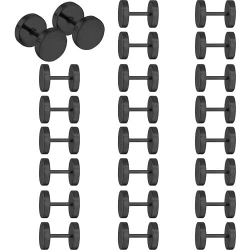 LUXUKISSKIDS Screw Stainless Steel Earrings Men Gold Stud Earings For Womens Fashion Jewelry 12pairs/lot Brincos Korean Sets