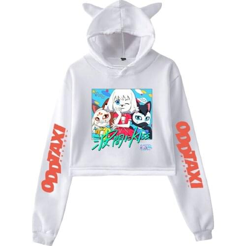 WAWNI Odd Taxi Short Hoodie Sexy Short Sweatshirt Hot Anime Pullover Fashion Tops Womens Girl Short Hoodied Cosplay Clothing