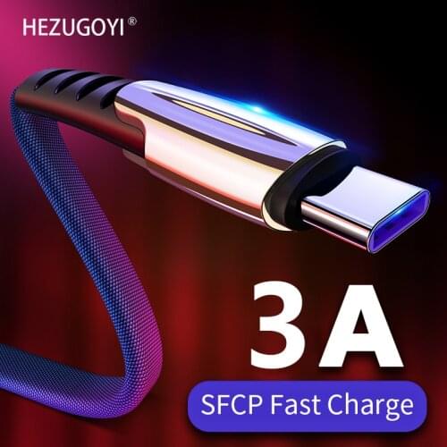 USB C Cable Type C 3A Fast Charger Charging Cable Braided USB-C Cable 1 2M 3M for Xiaomi Poco X3 Pro M3 Redmi Note 10 9S 9 Mi 11