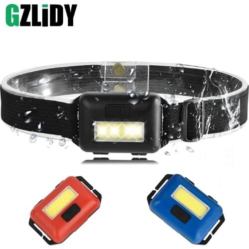 Waterproof COB Headlight 3 Lighting Modes LED Mini Headlamp Use 3 AAA Batteries Suitable for Outdoor Fishing, Camping, Etc