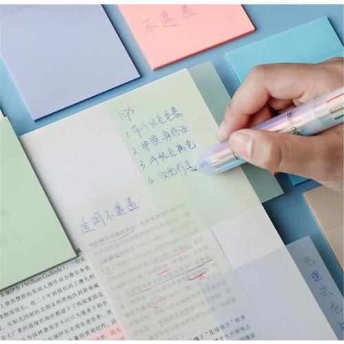 Waterproof PET Transparent 50 Sheets Memo Sticky Note Paper Daily To Do It Check List Paperlaria School Stationery