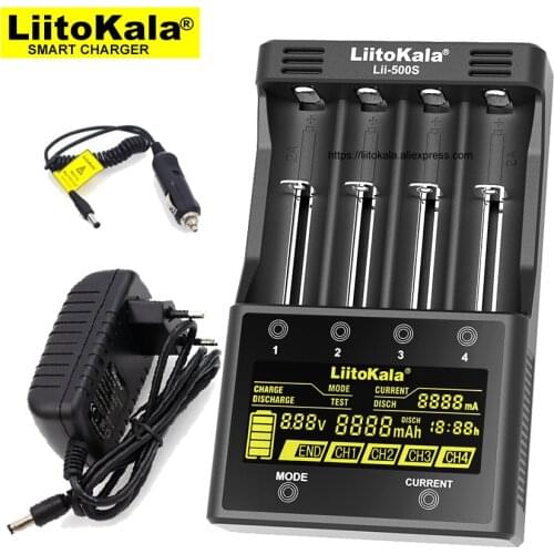 Liitokala Lii-500S Lii-402 Lii-S4 Lii-S2 Battery Charger, Charging 18650 18350 16340 10440 14500 26650 1.2V AA AAA NiMH Battery