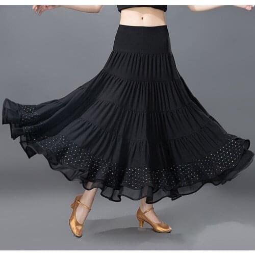Lady Dance Skirt Girls Ballroom Dancing Suit Womens Modern National Standard Dance Half-length Exercise Show Long Skirt D0810