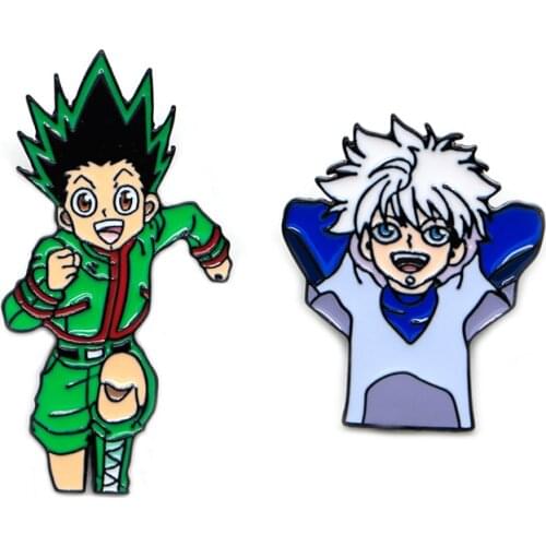 Killua Zoldyck Enamel Pins Hunter HXH Backpack Pins Cartoon Anime GON FREECLapel Pin Bag Brooches Hat Badge Funny Gifts KB2373
