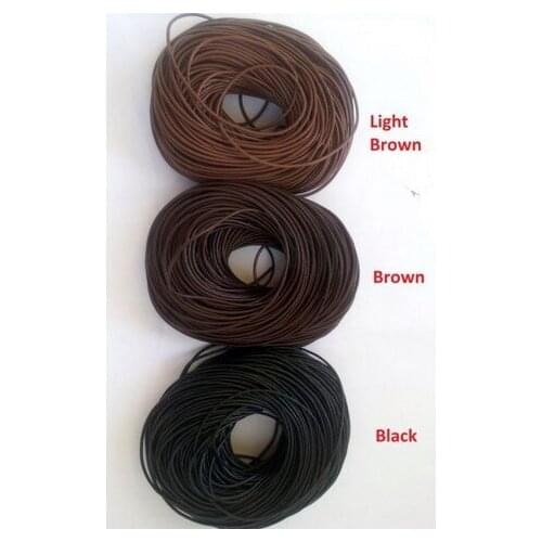 1 5mm Mixed Black Brown dark brown each color 120yard Genuine Round 100% COW Real Leather Cord String For Bracelet Necklace
