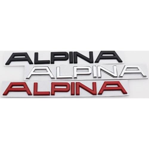 1pcs 3D ALPINA metal Car logo trademark sticker Rear Bumper tail door trunk sticker car rear Emblem sticker Decal Accessories