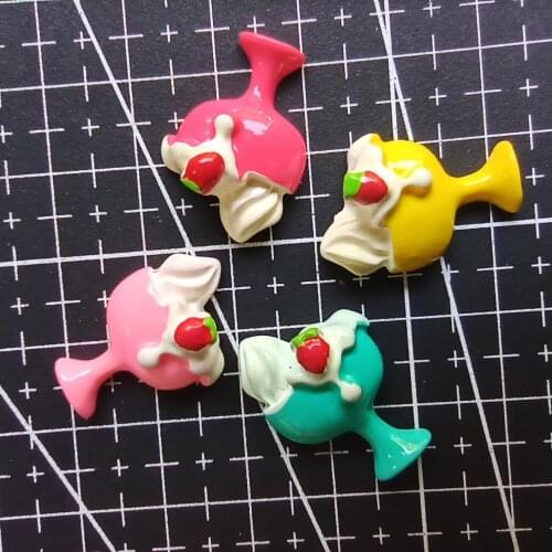 1pcs/lot resin flat back Simulation cherry ice bottle 22mm Cabochons Hair Bow Center Card Frame Making Craft DIY