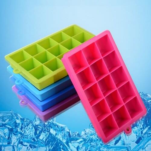 15 Grid Food Grade Silicone Ice Cube Molds DIY Ice Tray Cube Maker Ice Popsicle Mold Kitchen Silicone Gadget Tool