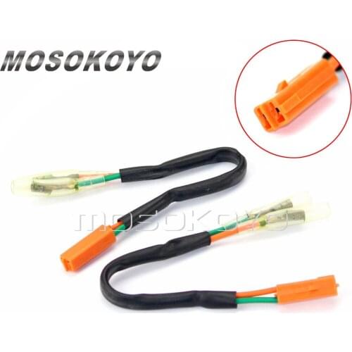 2PCS Motorcycle Turn Signal Wiring Harness Connector Plug for Kawasaki ZX 6R 6RR 9R 10R 12R 2000-2012