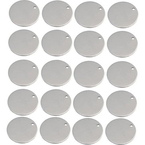 20 Pieces Metal Flat Round Circle Blank Coin Stamping Charms Tag Pendants Engrave Disc Coins Multiple Sizes Family Member Gift