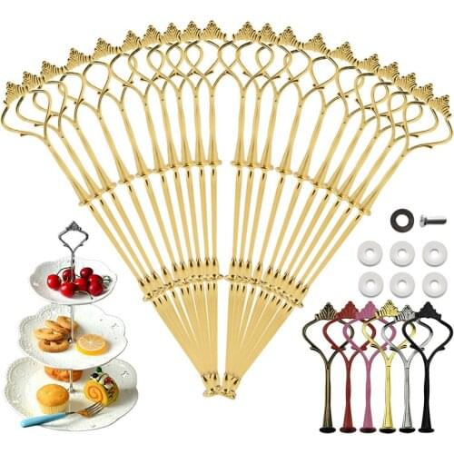 3 Tier Cake Display Stand Hardware Crown Metal Fitting Party Tray Cake Food Dessert Rack Cake Holder for Kitchen Home No Plate