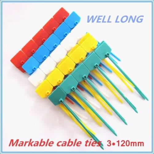500pcs/bag 5 Color 3*120mm Self-Locking Nylon Wire Cable Zip Ties, Cable Ties,Markable Cable Ties,Red Yellow Blue Green White