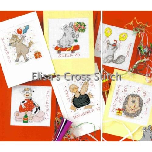CD282 14ct DIY Invitation Greeting Card Special Popular Full Set CrossStitch Greeting Card Birthday Christmas Animal