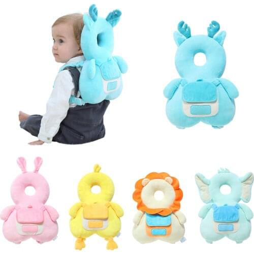 Baby Head Protection Pillow Cartoon Animal Infant Anti-fall Pillow Soft PP Cotton Toddler Security Pillows for Learning Walk