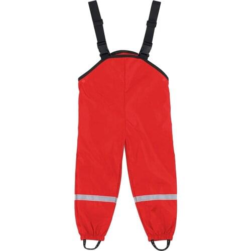 Childrens Raincoat 2021 Rain Trousers Kids PU Baby Girl Overall Waterproof Boys Pants Yellow Navy Blue Toddler Romper Mud Pants