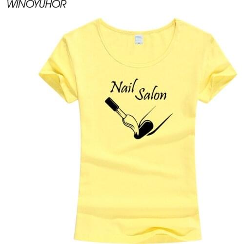Nail Bar Salon Girl T-Shirts New Fashion Women Cotton Short Sleeve T Shirt Hip Hop Tees Tops Harajuku Streetwear