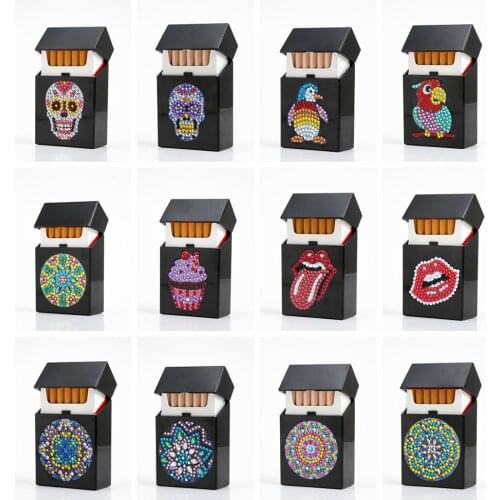 HUACAN DIY Special Shaped Diamond Painting Cigarette Case Diamond Embroidery Cross Stitch Smoke Box Mosaic Fashion Gift
