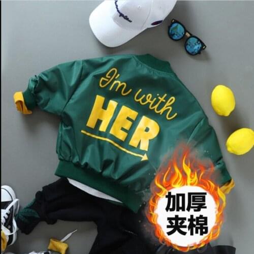 INS HOT baby boys' jackets autumn and winter 1-9 years old print letters baby jacket kids Thicken coats Outdoor Jackets