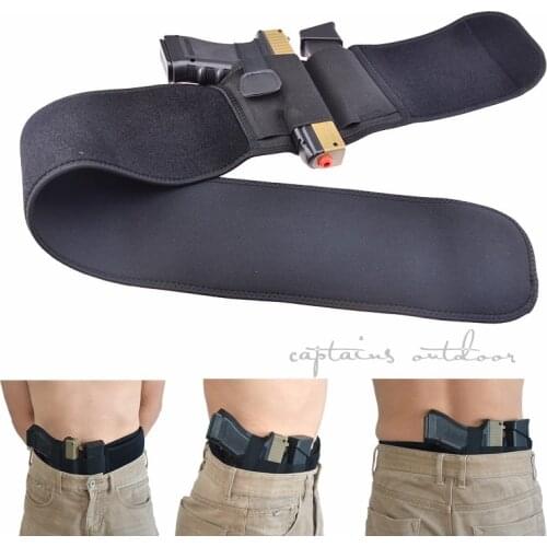 Left or Right Hand Belly Band Holster Gun Pistol Holsters Fits for Glock 17 18 19 22 23 31 32 and Most Pistol