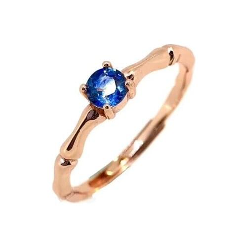 Fashion thin Small Slub Irregularity Natural blue sapphire Ring S925 Silver Natural Gemstone Ring Women girl party gift Jewelry