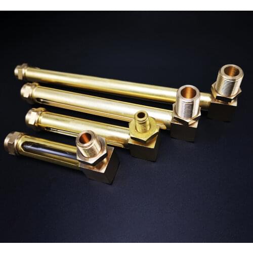 1/4" 3/8" 1/2" BSPP M12 M14 M16 Male Brass Oil Liquid Level Indicator Sight Glass Gauge For Lathes Sump