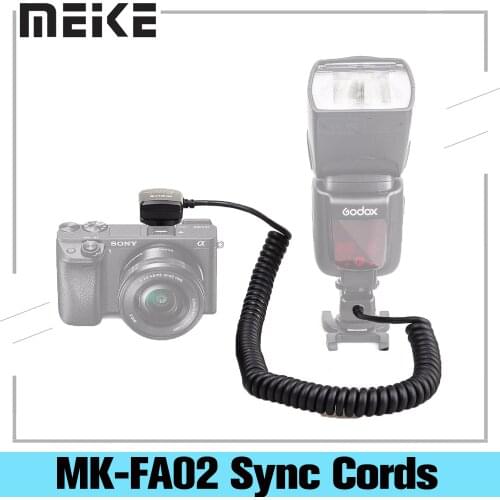Meike MK-FA02 TTL Multi Interface Hot Shoe Flash Sync Cable Cord for Sony Camera &Speedlite OLOONG MC-40 For Sony Speedlite