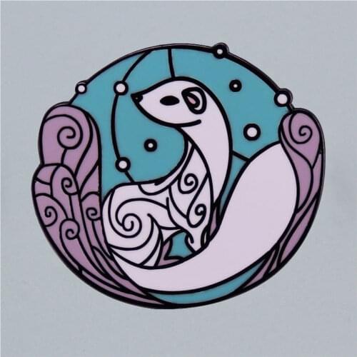 Cute Ferret Cartoon Brooch Interesting Metal Enamel Badge Denim Jacket Backpack Pin Decoration Children Fashion Jewelry Gifts