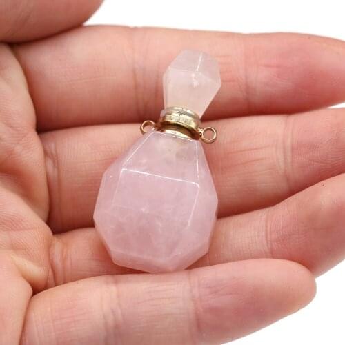 Fashion Charm Lapis lazuli Perfume Bottle Charms Pendants For DIY Decoration Earrings Keychains Fashion Jewelry Accessories