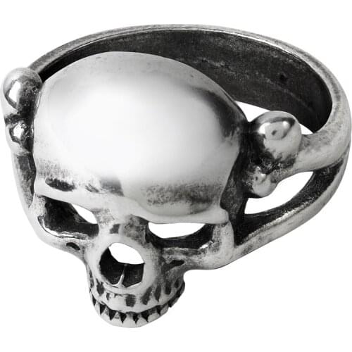 Punk Rock Men Ring Skull Head Silver Stainless Steel Ring Party Accessory Performance