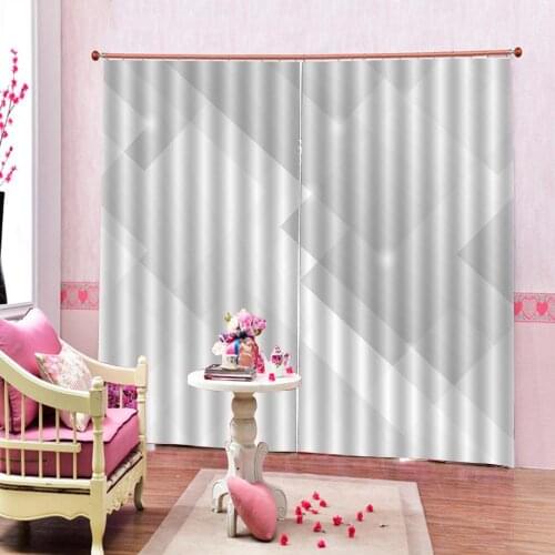 Custom Creative Geometric image Curtains Simple Style Stripes Hightech Style For Living Room Bedroom Window Drapes Decor Sets