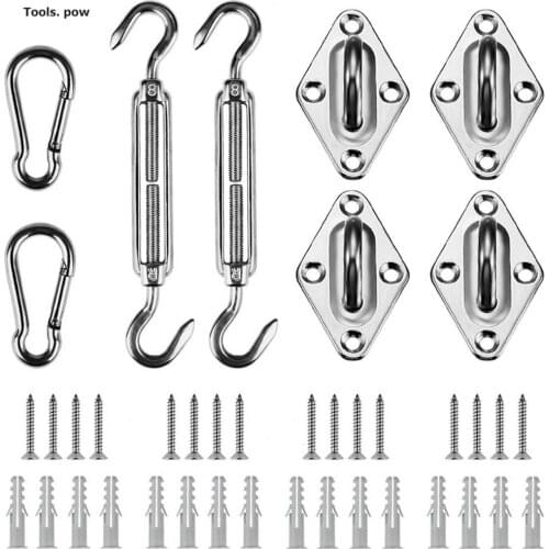 M6 Shade Sail Hardware Kit Canopy Attachment to Triangle Rectangle Sun Shade Sail Anti-Rust Shade Sail Installation Hardware Kit