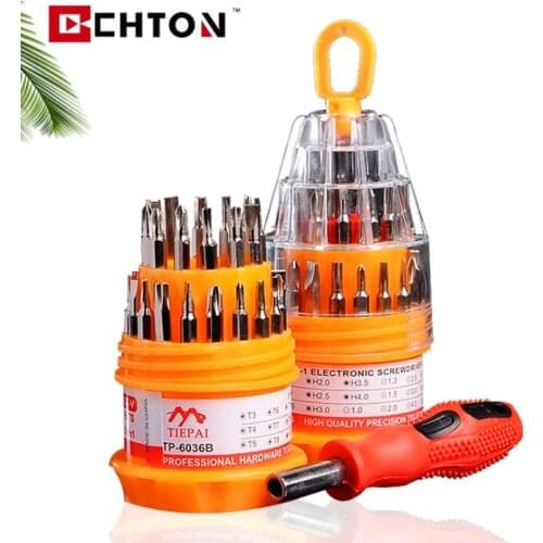 Kit de herramientas de mano con destornillador, Mini combinación Universal, Asa antideslizante, reparación multifunción, 31 Uds