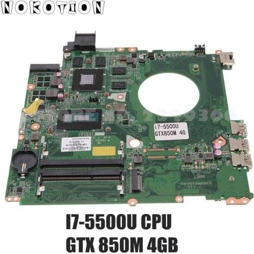 NOKOTION 794987-501 794987-001 DAY31AMB6C0 For HP Envy 15 15-K 15T-K Laptop Motherboard I7-5500U CPU GTX850M 4GB