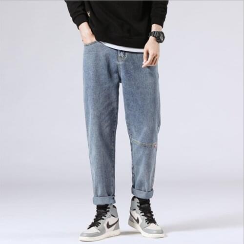 New Men Jeans Vintage Clothing Loose Fashion Straight Drop Ship Male Youth Oversize Denim Pants