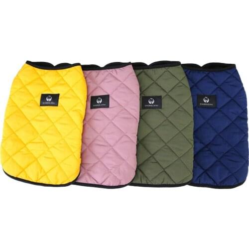 Solid Design Pet Clothing Sleeveless Vest Jacket Winter Dog Clothes Cat Costume Warm Coat Padded Jacket French Bulldog Apparel L