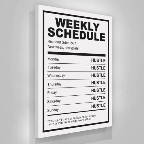 Weekly Schedule Posters Canvas Painting Inspirational Art Poster Picture Wall Arts Bedroom Living Room Decoration Office Decor