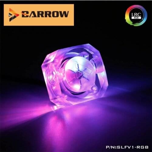 BARROW Water Flow Velocity Meter Transparent, For Water Cooler System 5V 3PIN Motherboard AURA SYNC SLFV1-RGB